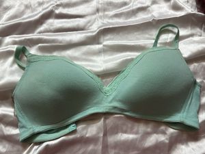 Mint Green Ribbed Bra
