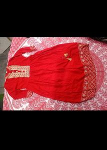 Elegant Red Embroidered