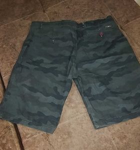 Showman Olive Green Cotton shorts