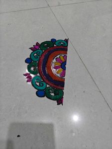 Colorful Rangoli Floor Art