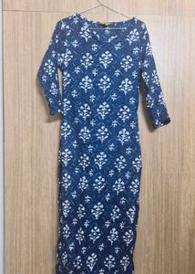 Anouk Navy Blue Ethnic Motifs Printed Kurta