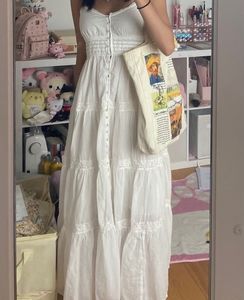 Mango Frill White Cotton Dress