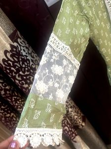 green anarkali kurta