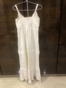White Lace Trim Sundress