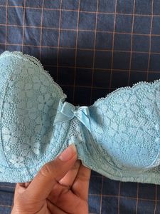 primark Lace Detail Light Blue Bra