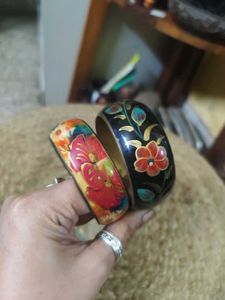 Handpainted Vintage Pure Brass Bangles