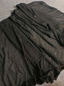 Black Sequence Saree With Blouse