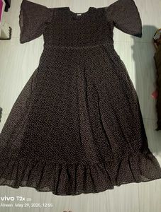 Cute Brown Dotted Dress