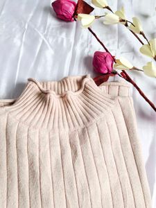 Ribbed Knit Turtleneck Sweater