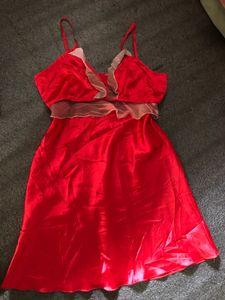 Red Satin Slip Nighty/Dress