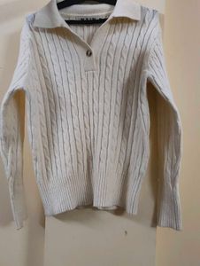 Cable Knit Collared Sweater