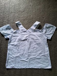 Style stone Blue &amp; White Regular Top