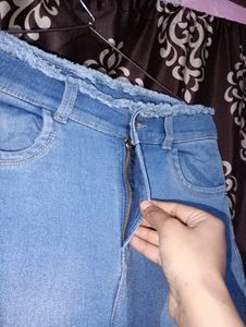 Denim Slim Jeans With Flare