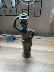 antique bronze lady table lamp