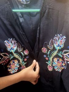 Embroidered Black Shrug