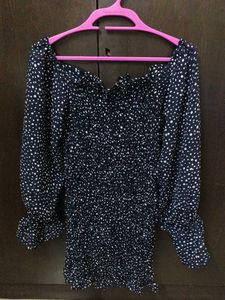 Polka Dot Smocked Mini Dress