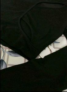 Black Cut-Out Long-Sleeve Crop Top