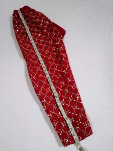 Winter wear Velvet Red Embroidered Kurta Set