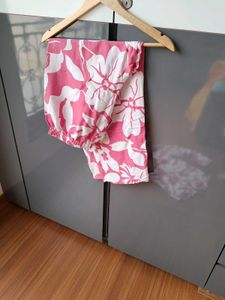 Pink Floral Button Shirt With Pant Cordset