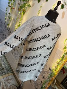 Balenciaga Grey Knit Sweater Semi Winter