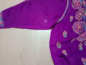 Purple Chikankari Kurti