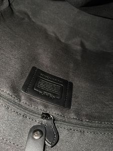 Unisex Coach Leather Backpack Black