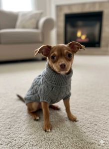 Gray Knit Dog Sweater