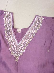 Purple Embroidered Indian Suit