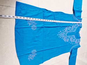 Blue Lucknowi Kurti