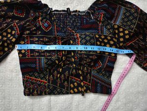 Padded Printed Crop Top