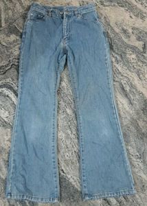 Boot-cut Light Blue Jeans.