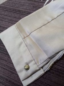 New Satin Ruffle Shirt (Beige)