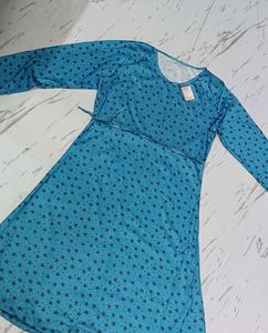 New Dress Frock Flared With Belt For Women