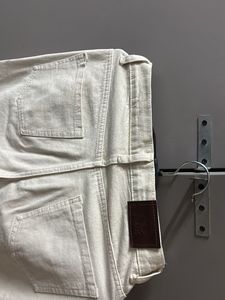 Beige Straight Leg Jeans