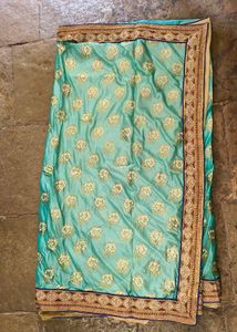 Teal Saree with Embellishments