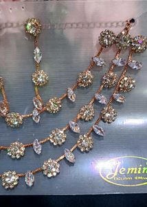 Ad Necklace Set With Small Earrings