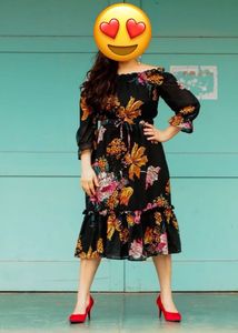 Rare A-line Casual Dress Black