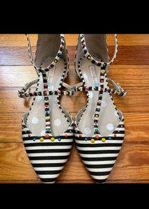 Boden Striped Studded Pointed Shoe