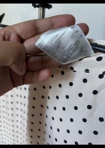 H&amp;M Satin, Polka Dot Long Skirt With Slits
