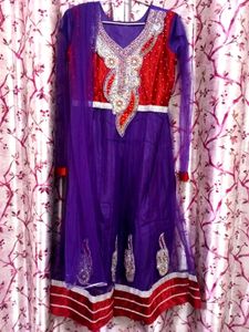 Red Velvet and purple Party&#39; Wear Suit