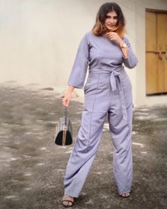 Grey Crepe Jumpsuit