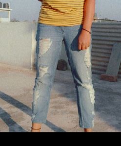 Blue Saint Ripped Jeans Ankle Length