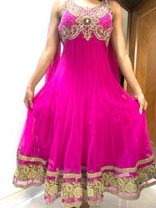 Net Anarkali 3 Piece Suit