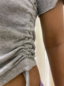 Trendy Grey Ruched Top – Stylish &amp; Comfortable
