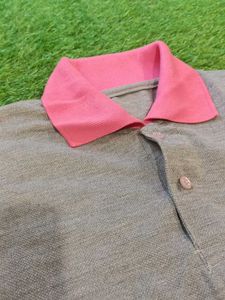 Gray &amp; Pink Polo T Shirt