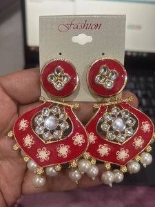 RED PARI KUNDAN EARRINGS