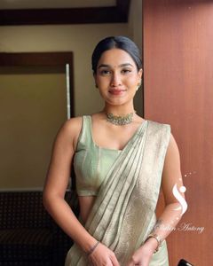 Elegant Mint Green Saree
