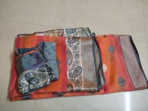 Elegant Orange Blend Saree