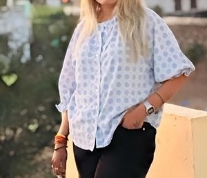 Cute Blue Polka Dot Top