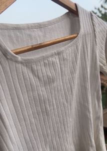 White Ribbed Crop Top